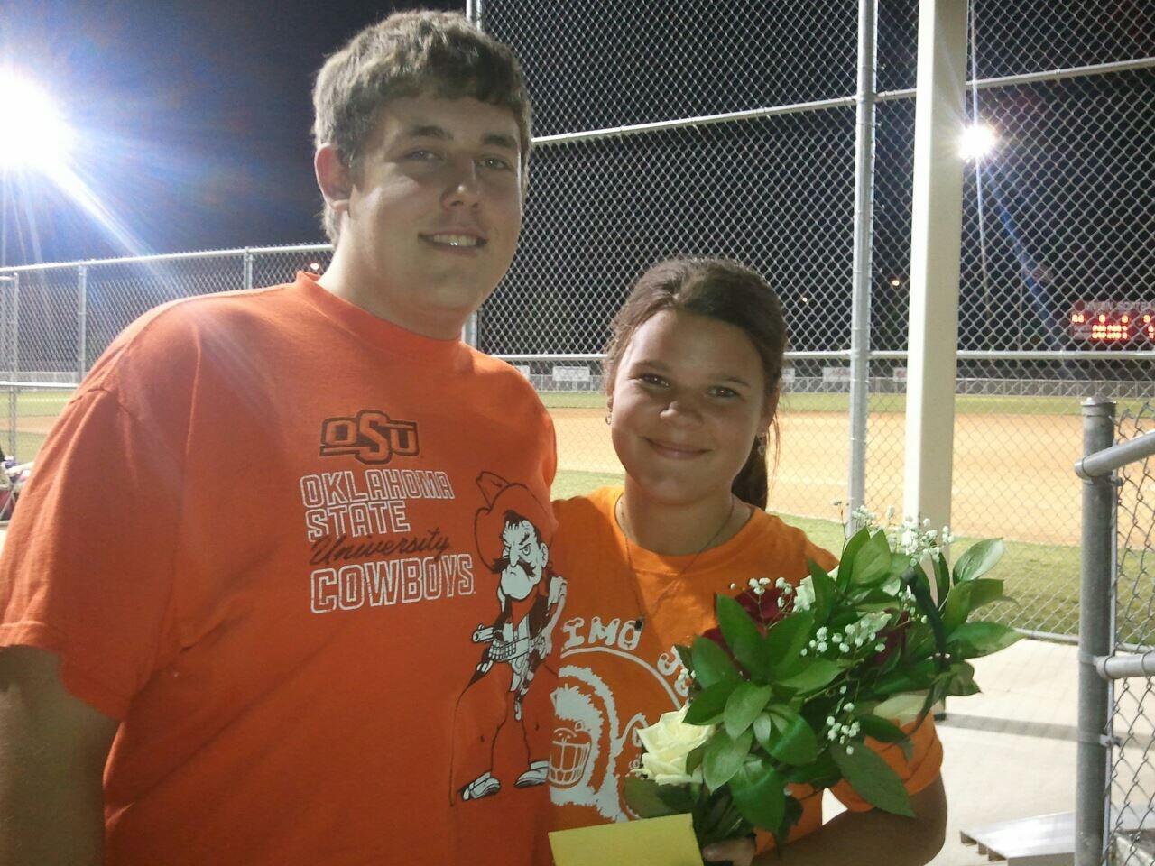 Morgan's Senior Night. Zach came to all of my games that he could and the first photo we took was from senior night the previous year. 