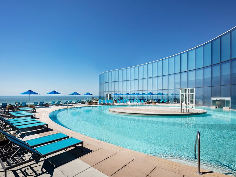 Pool deck at Ocean Casino Resort in New Jersey