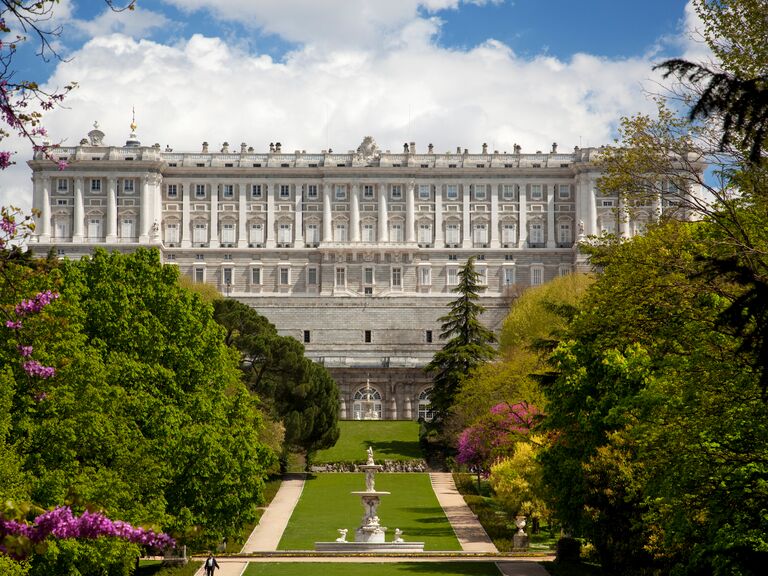 A sunny day for a romantic stroll in Madrid, Spain