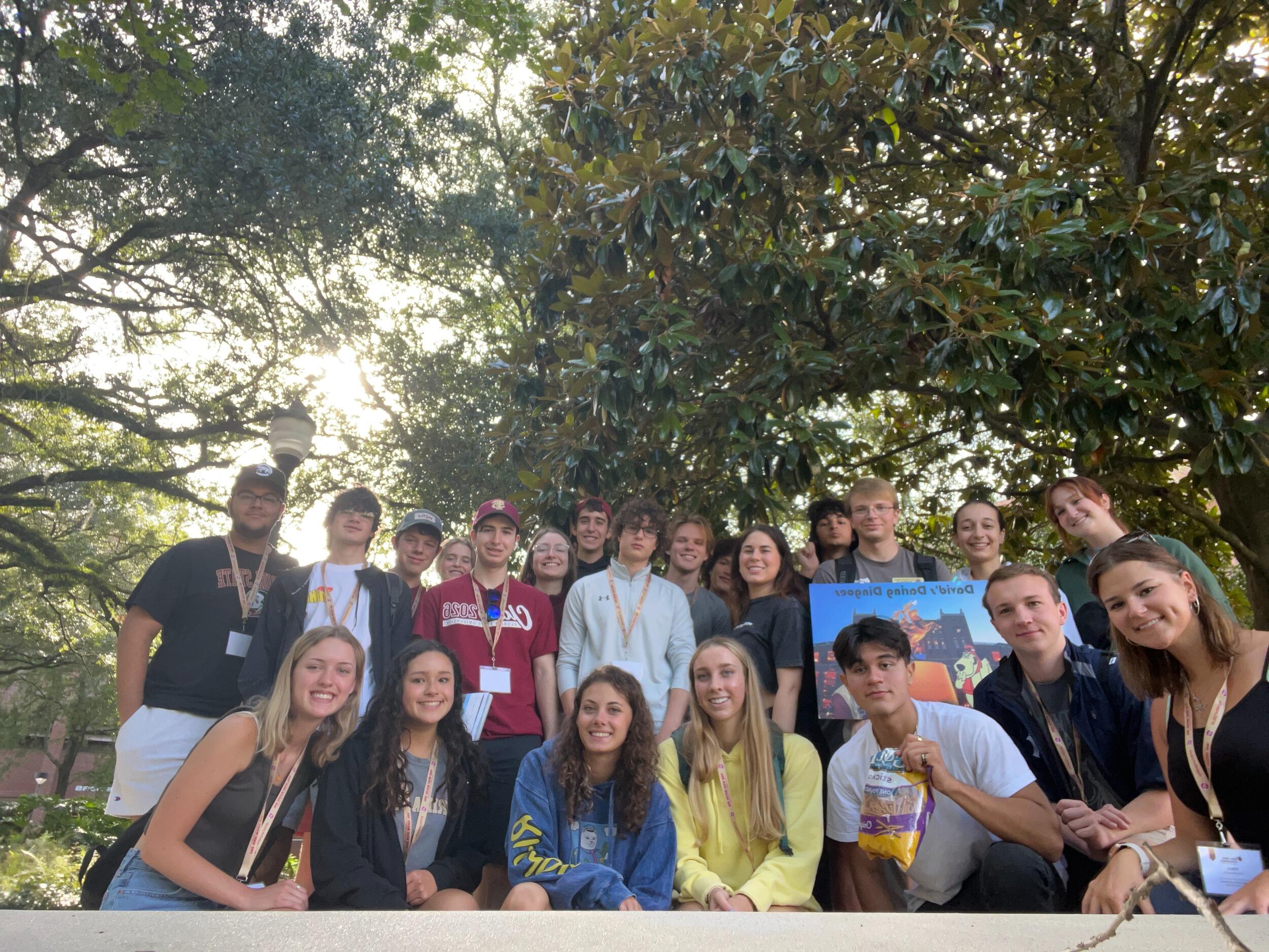 They were in the same orientation group, called "David's Daring Dingos."  Colby cracked lots of jokes :)