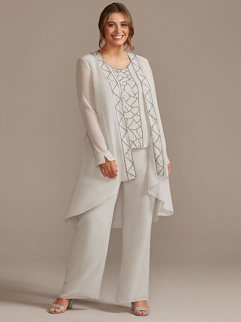 Jewel Neck Beaded Mother Of The Mother Of Bride Pantsuits With Jacket  Formal Wedding Guest Dress For Plus Size Mothers Of Groom 282W From Huhu6,  $120.05