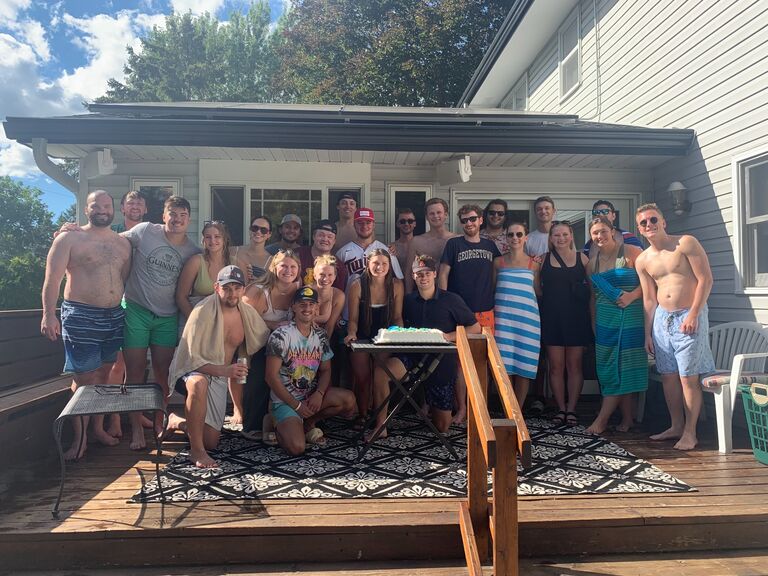 We celebrated the engagement with some of our friends. 