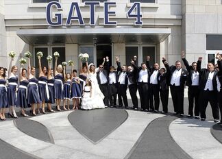 Donning wedding attire, New York Yankees fans celebrate marriage at Yankee  Stadium