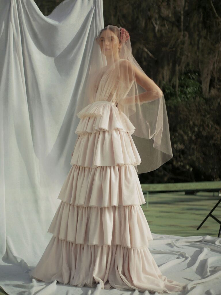 Soucy tiered fairytale wedding dress