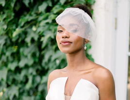 birdcage veil with sparkles