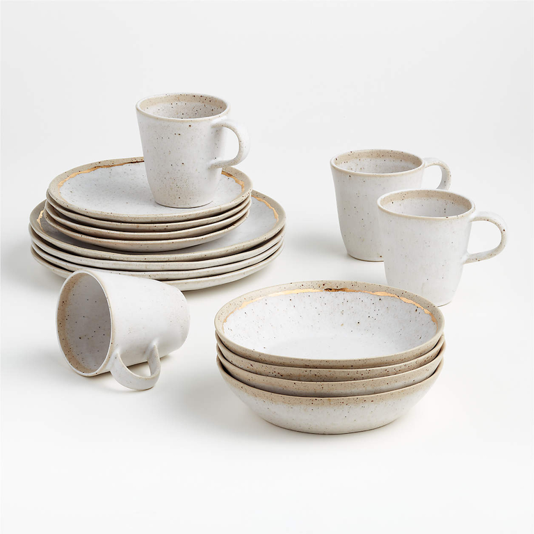 Gilded dinnerware set from Crate & Barrel for your parents' 50th