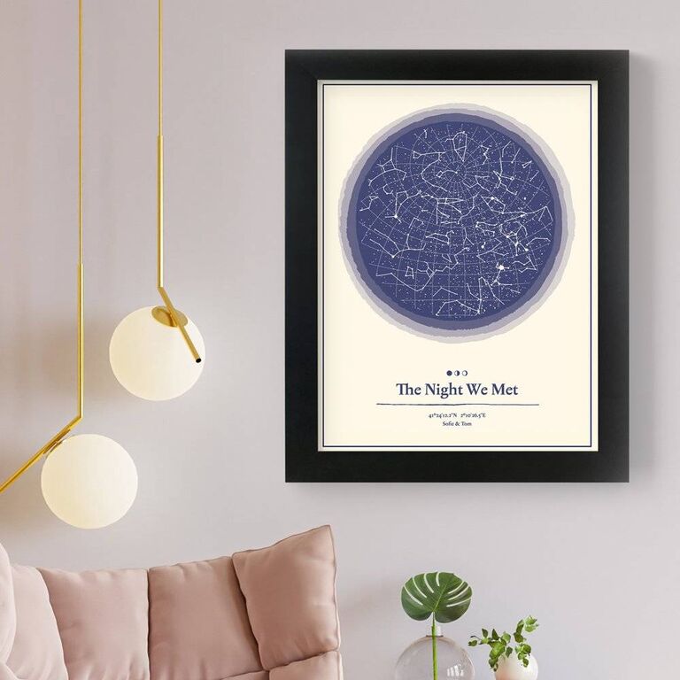 Night sky map custom gift for girlfriend