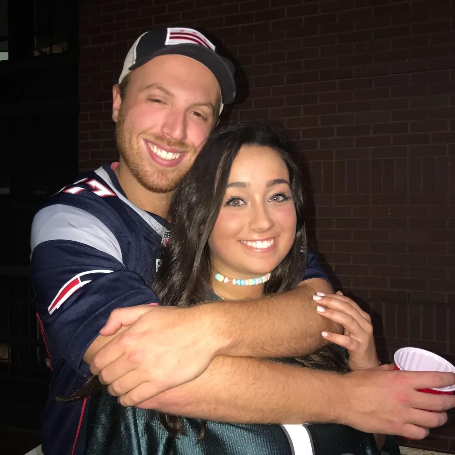 Emma and Adam met through mutual friends at George Washington University in Washington, DC. They started dating in 2018 right before the Eagles beat the Patriots in the Super Bowl.