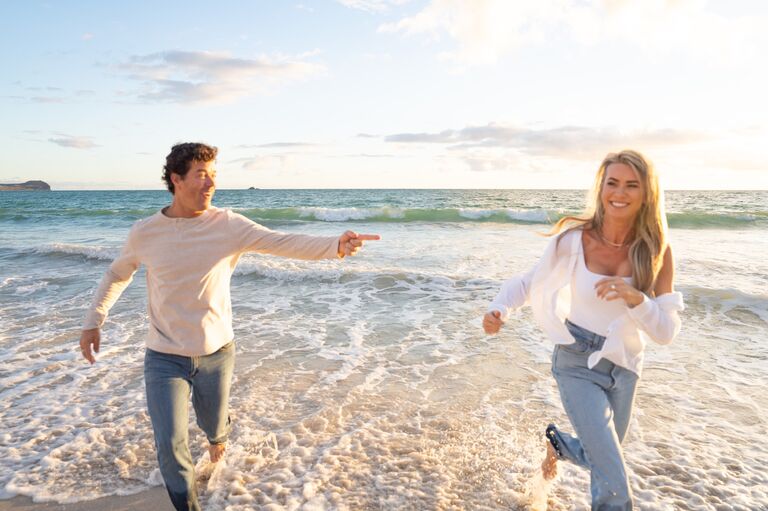 Engagement photos on Kailua Beach