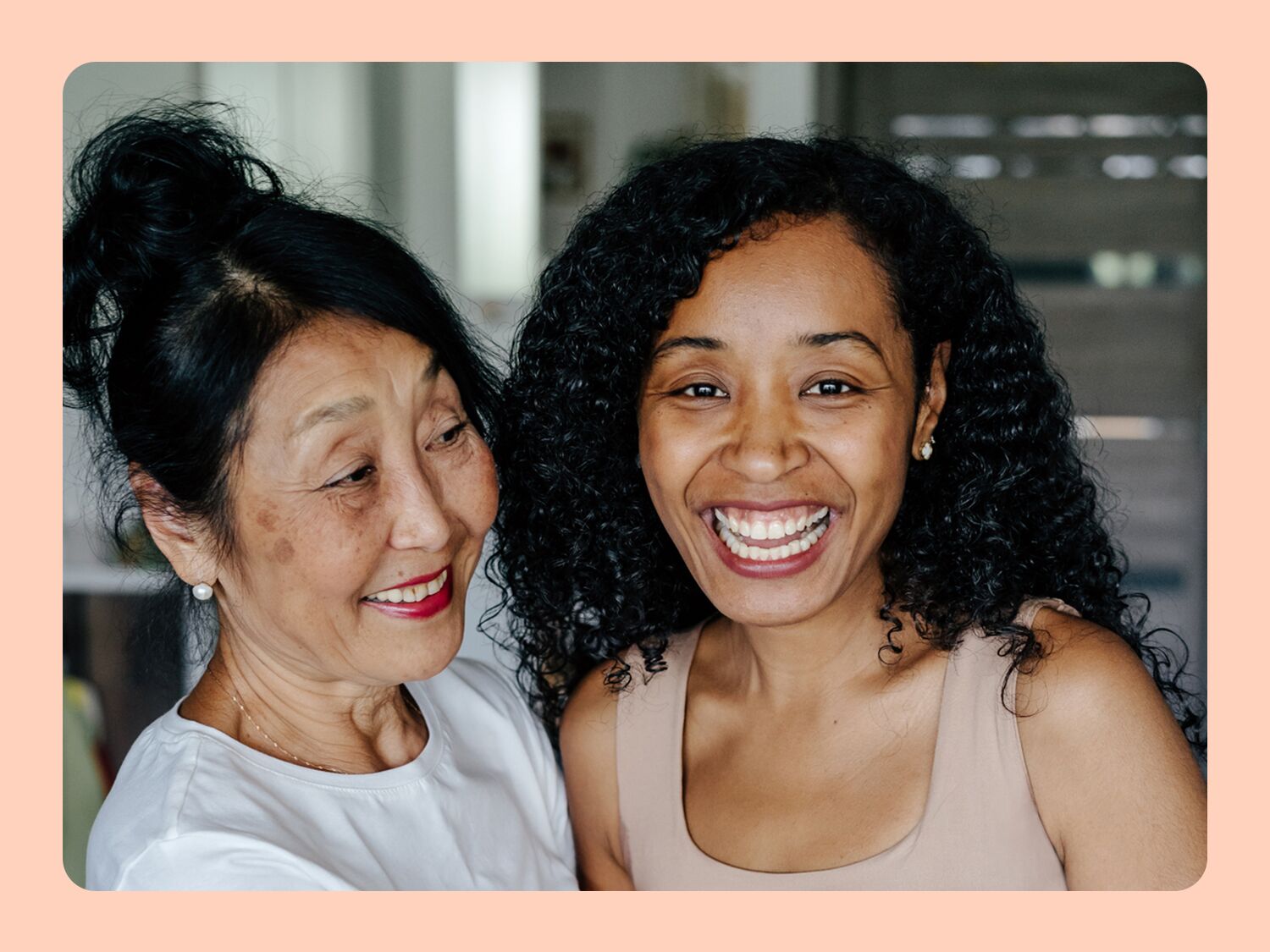 Woman smiling with mother-in-law