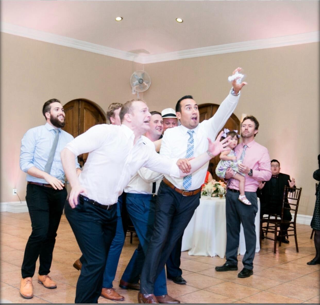 We attended our fair share of weddings and Vince even caught the bride's garter 3 different times.