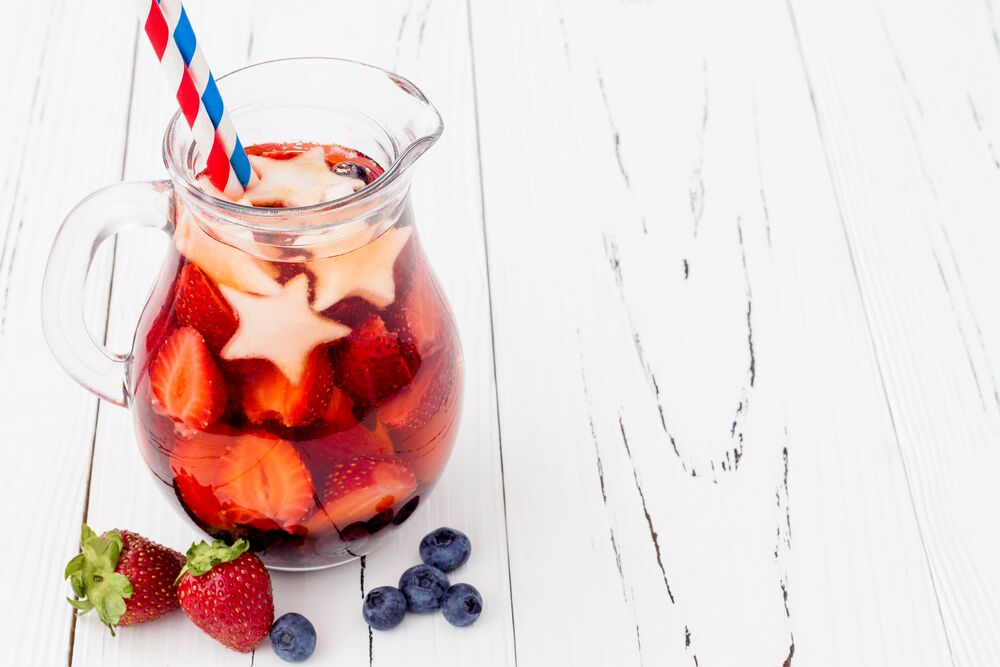 pitcher of patriotic sangria