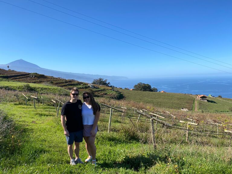 Lily and Taz at Bodegas Monje, a vineyard in Tenerife (Canary Islands, Spain). The two met Lily's parents in Europe for a Christmas trip.