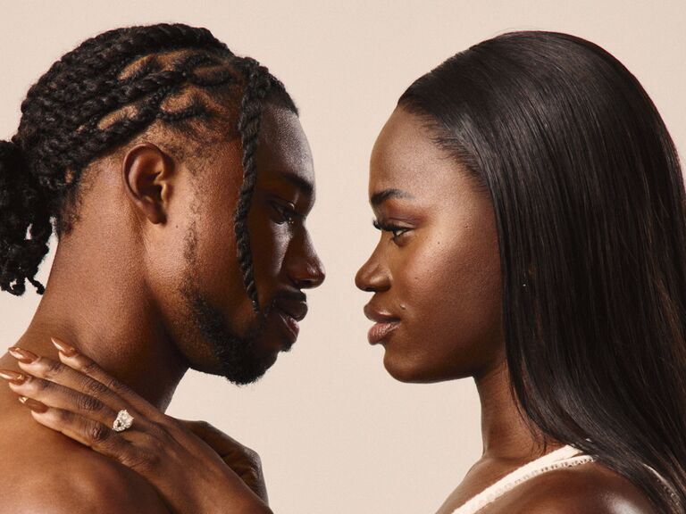 Noah Lyles and Junelle Bromfield in the knot magazine summer 2025 issue