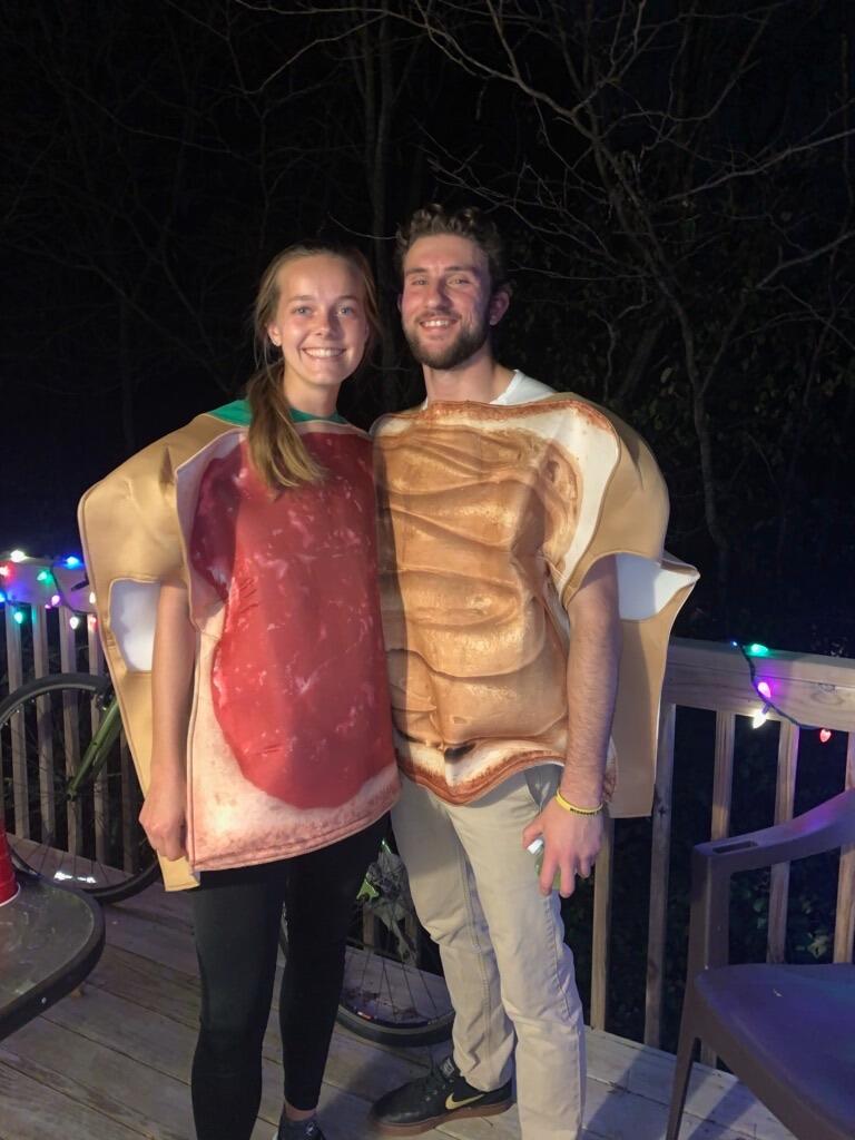 Started spending time together during the fall of 2020 when friend groups joined together. Abby and Michael dressed up as PB&J for Halloween.
