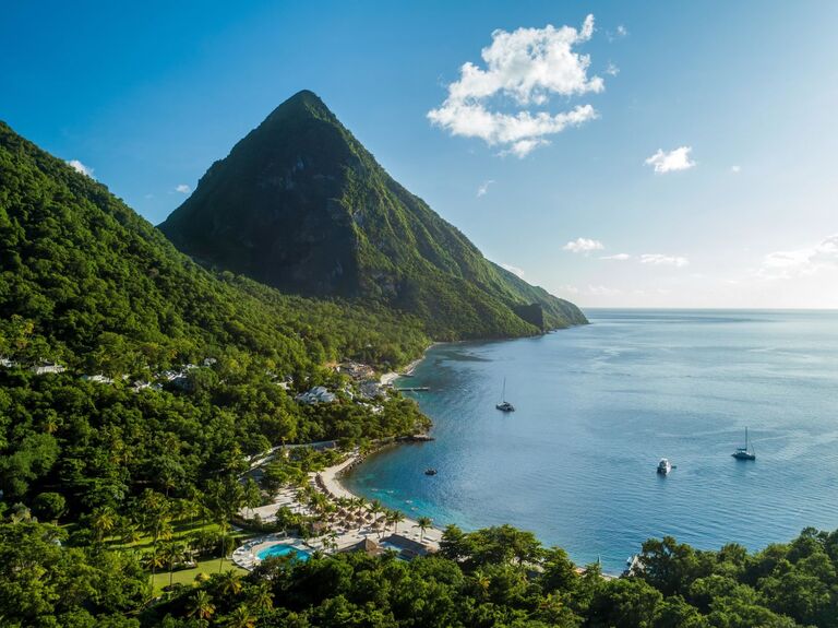 sugar beach Viceroy Resorts view of the pitons in st lucia