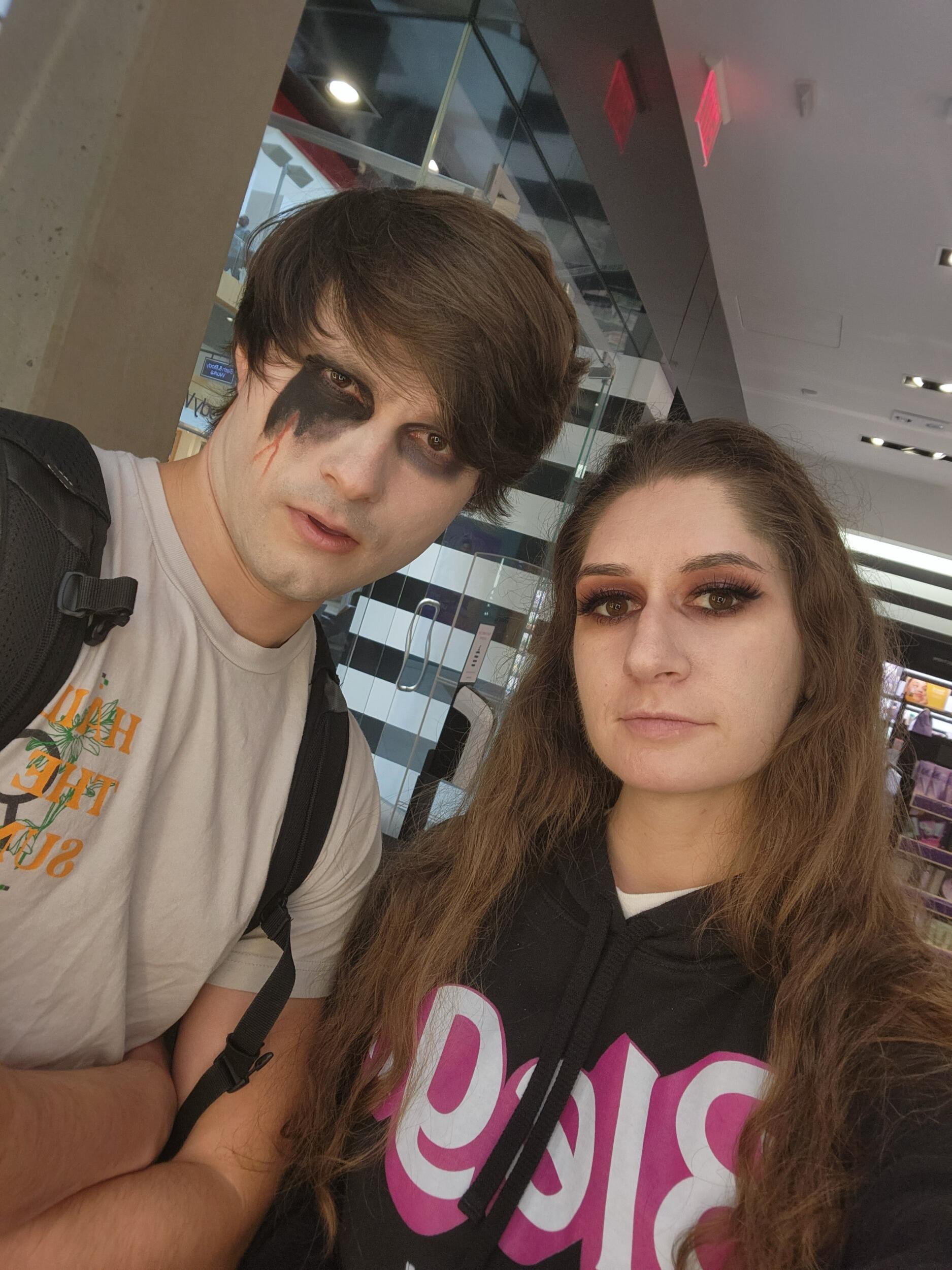 Halloween makeup trial - these two have come a long way since Pete and Ariana!