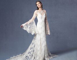 bell sleeve wedding dress