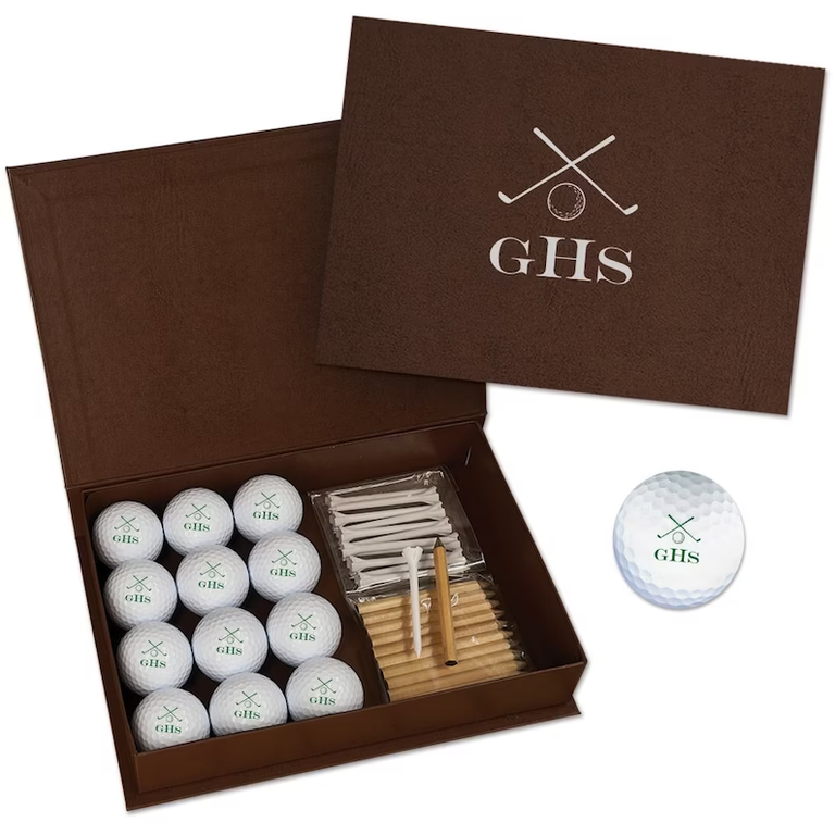 Golf Ball Whiskey Stones Gift Set for Men - Fathers Day Golf Gift