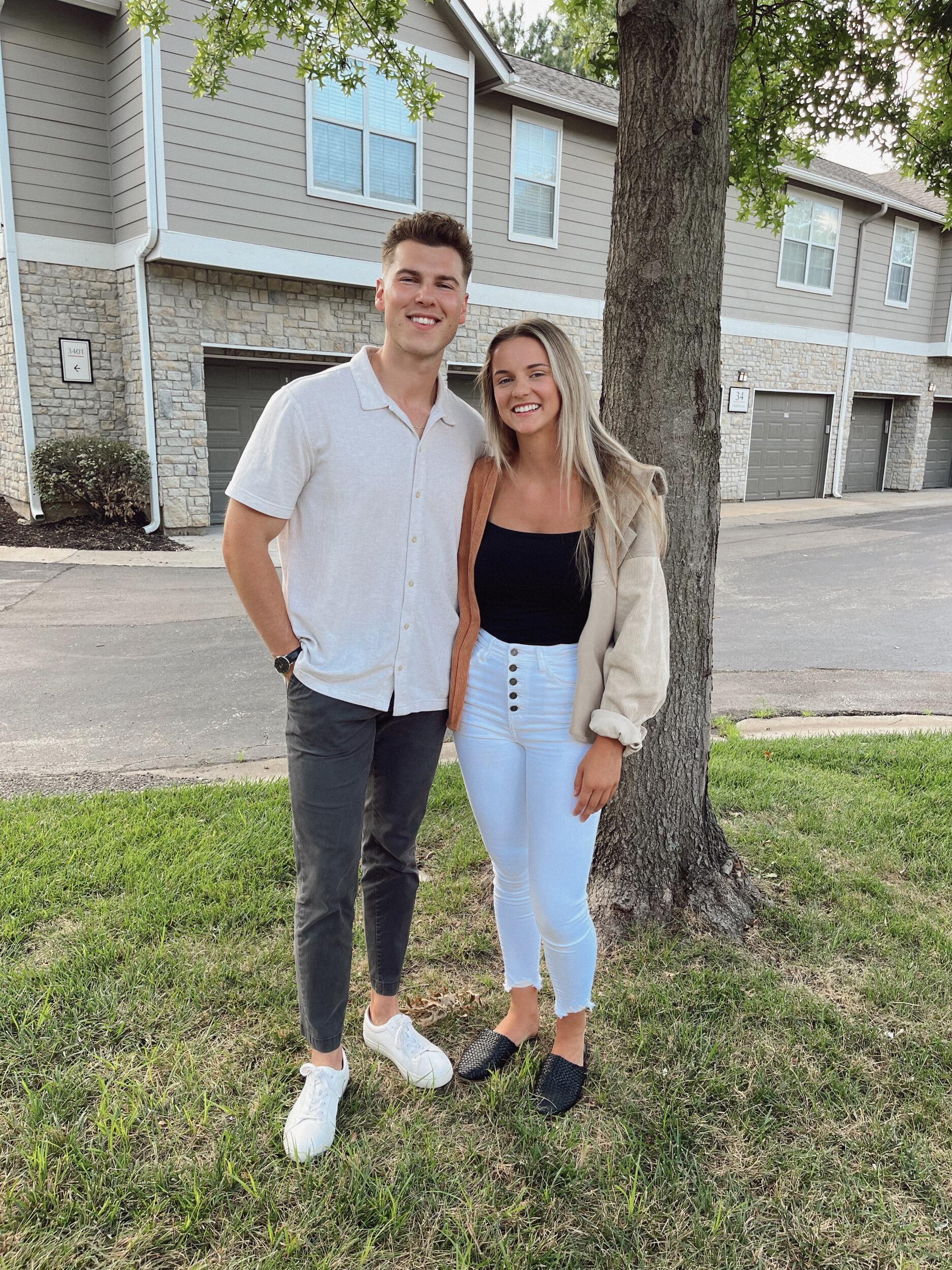 Second Date - This photo captures our second date, as we didn't take any pictures on our first one. Our second date started with sushi, followed by a visit to our favorite ice cream spot. Then, we took a walk and answered some fun questions in a jar at the River Walk in North Kansas City. Chris would recreate this day for his proposal, almost exactly a year later! 