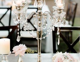 Elegant wedding crystal centerpiece