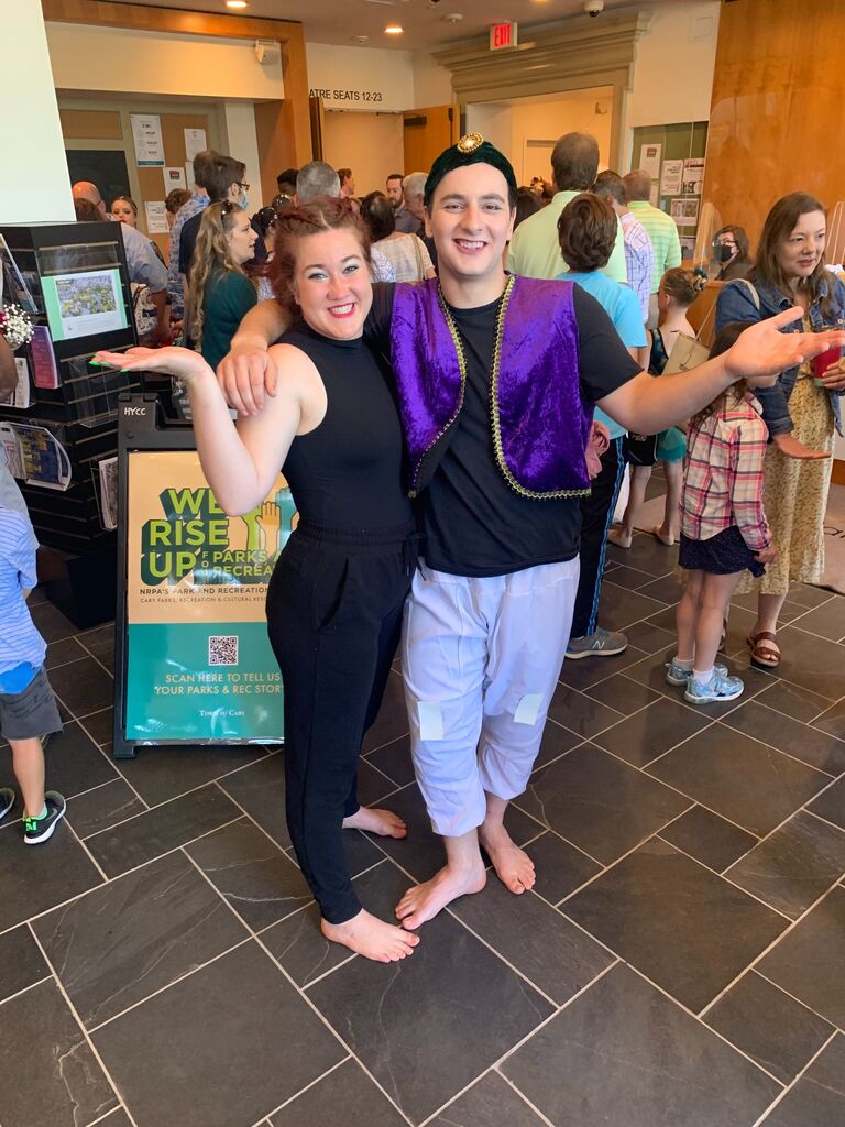 And performed their senior dance recital on the same day. Julia was the Genie and Nathan played Aladdin. 