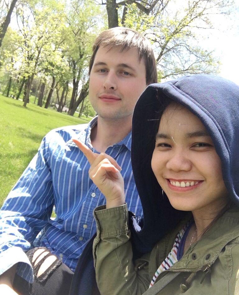 Springtime at a park in Mount Pleasant, 2019.  Enjoying the fresh air and and new blossoms on the trees. 