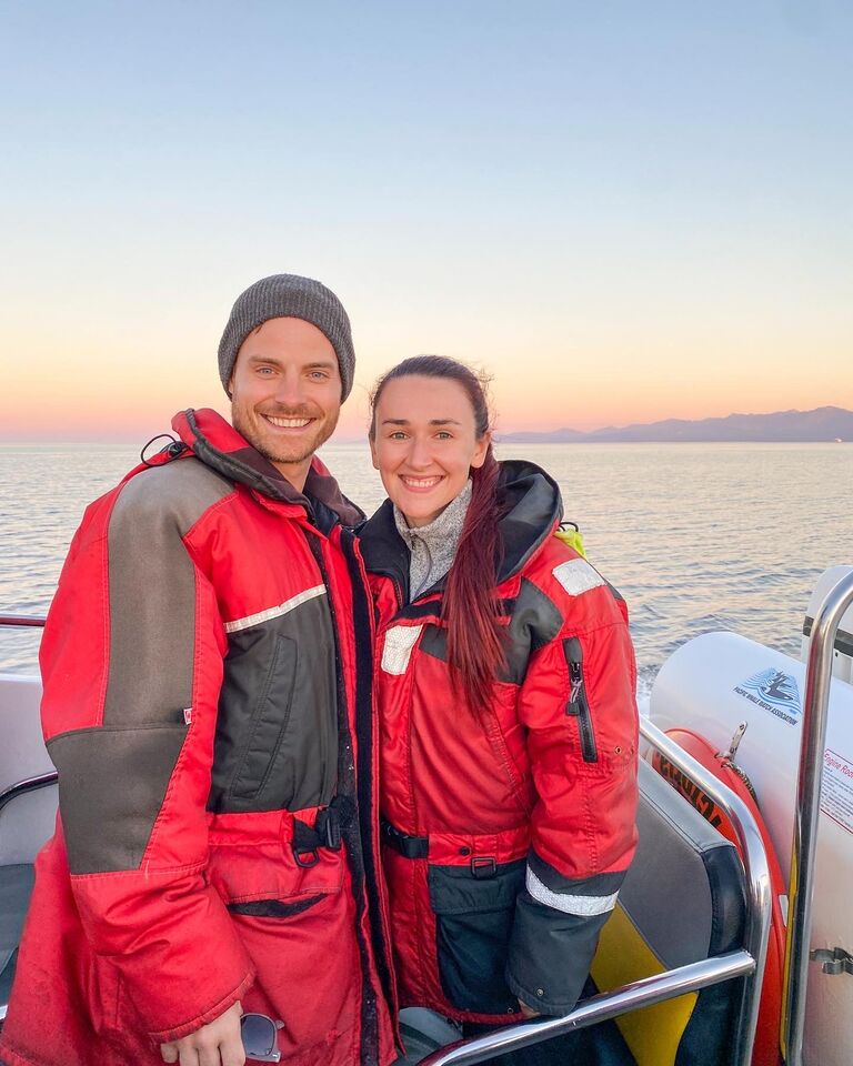 Tourists in our own town - First time whale watching together (we highly recommend Eagle Wing Whale & Wildlife Tours)