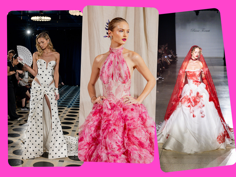 Colorful wedding dresses from Fall Bridal Fashion Week