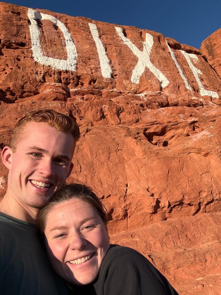 Back down to St. George for a friend's wedding! This rock is where we had one of our very first conversations (wherein a friend introduced Tanner as one of the best guys he knows... Sarah agrees!)
 So fun to reminisce!!