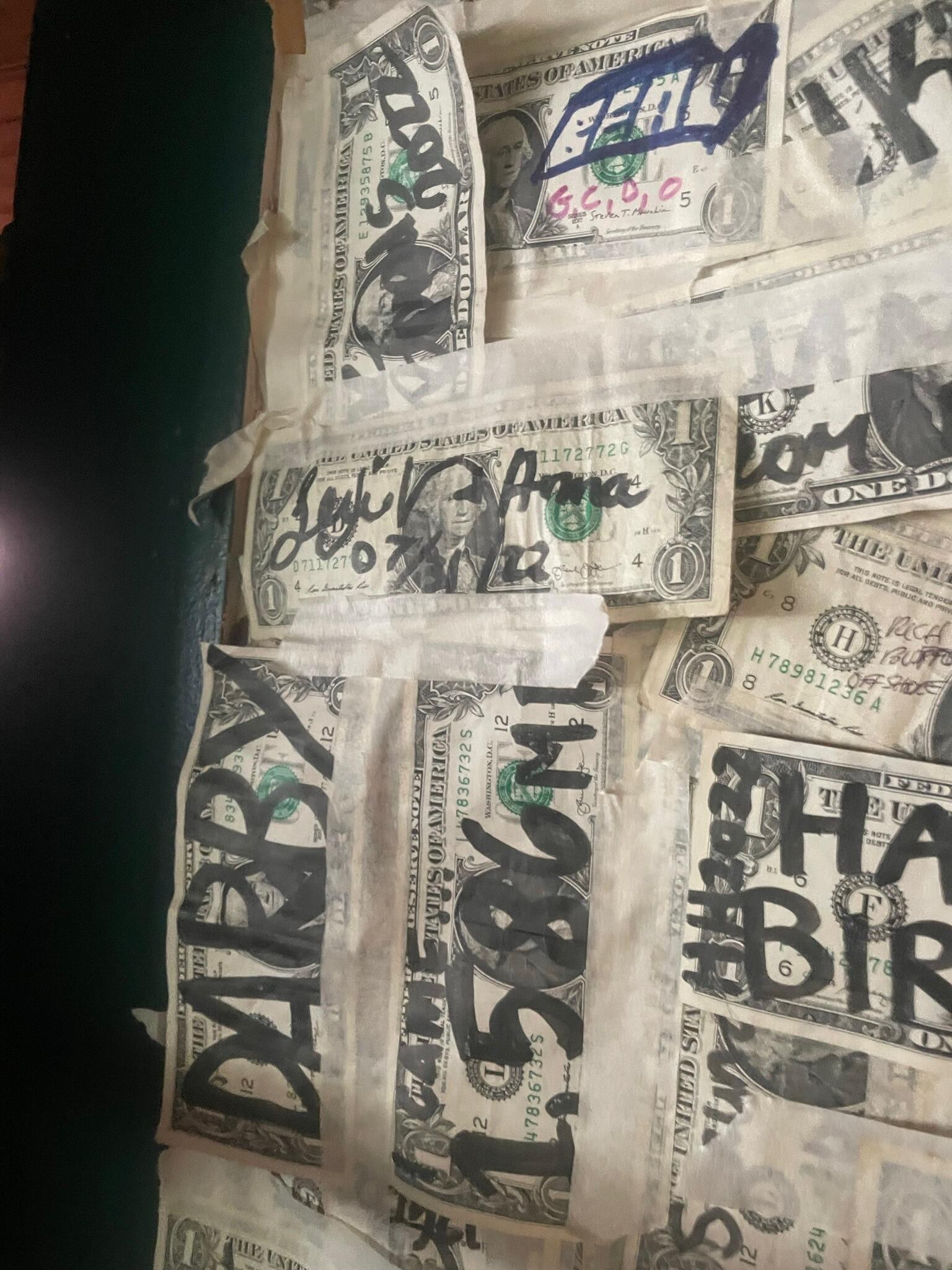 The dollar Anna & I left on Cabbage Key from Brandon & I's first date.