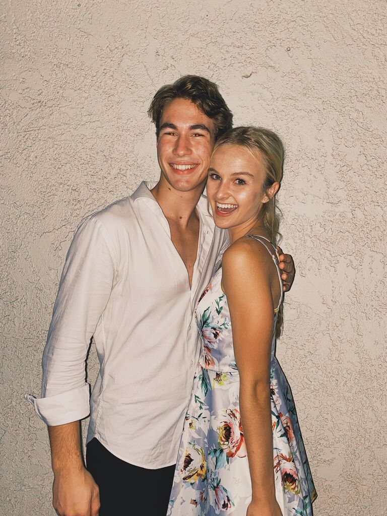 Sarah and Corbin at a high school dance, when they became good friends.
