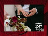 Collage of wedding color trends