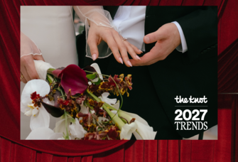 Collage of wedding color trends