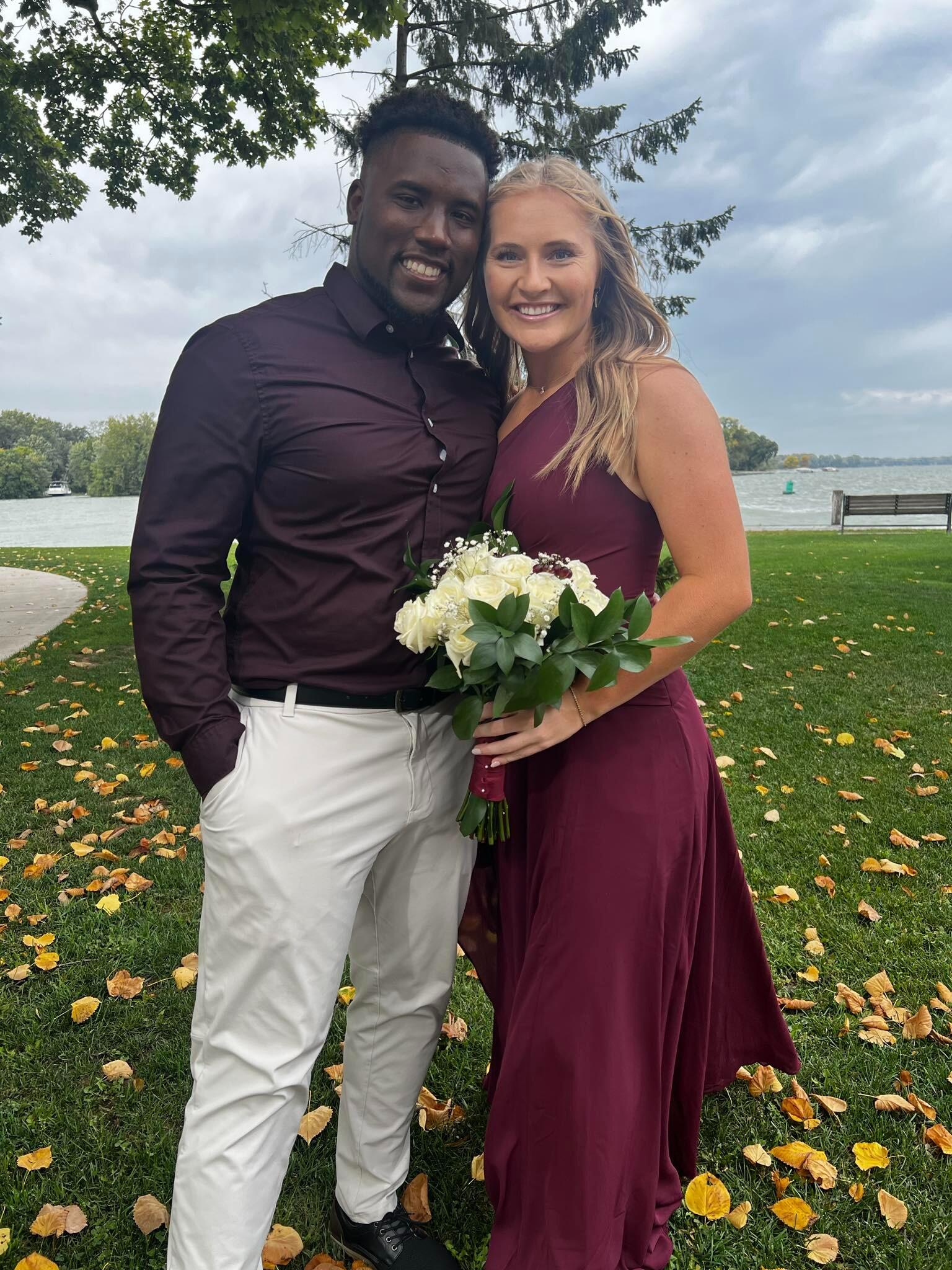 Sam and Thomas at Casie and Lane's wedding. Sam loved being able to introduce Thomas to many friends and family. 