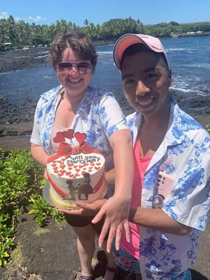 Will You Marry Me? -  on the Punalu'u black sand beach in Pahala, Big Island, Hawaii.