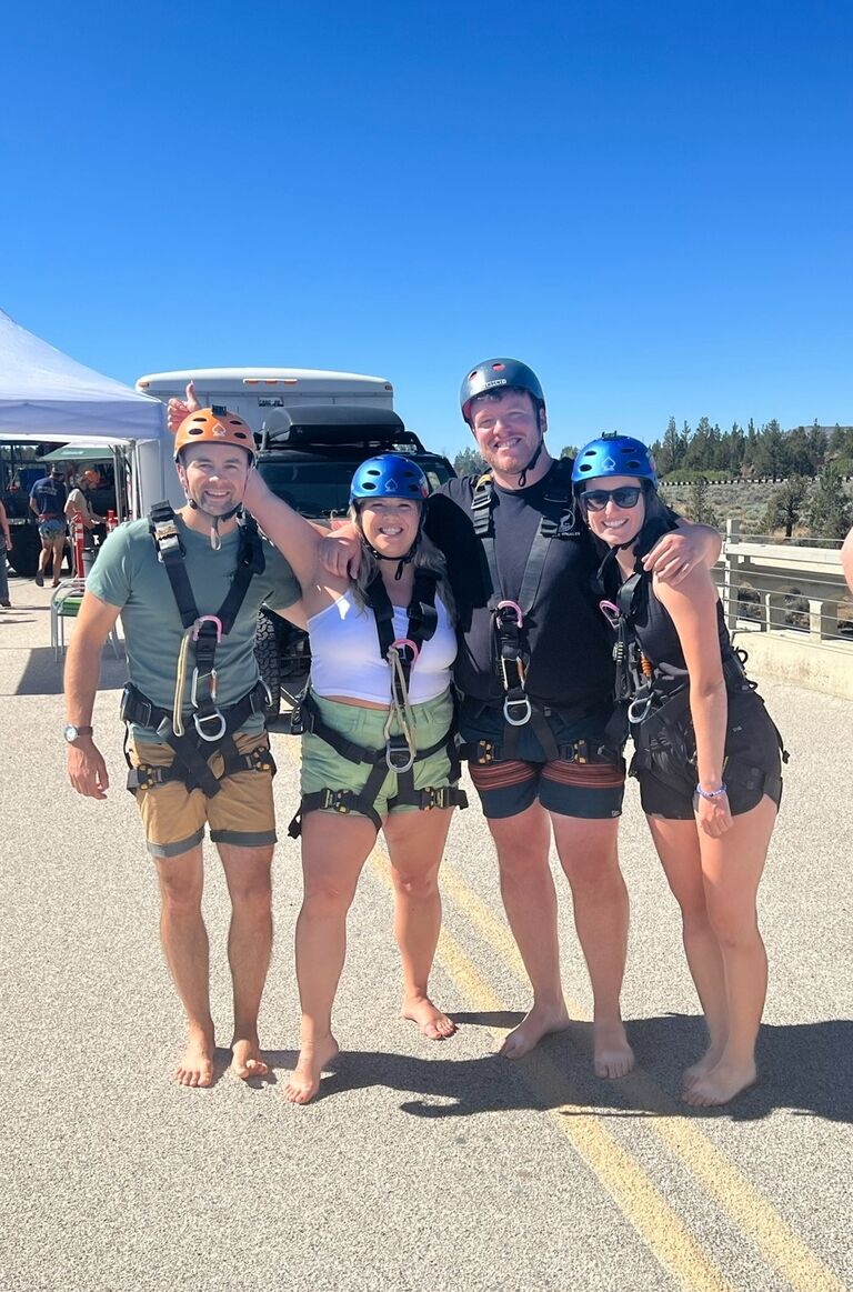 If your friends jump off a bridge, would you? Bungee jumped from 300ft above the river! 