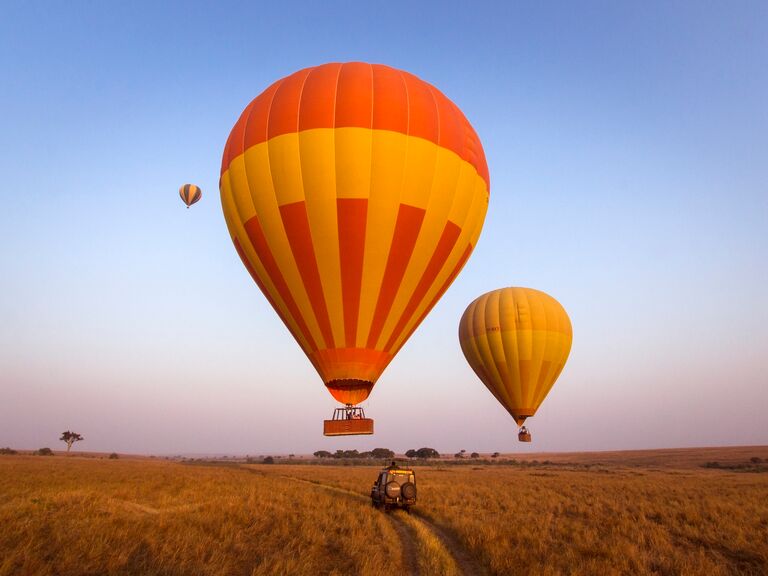 hot air balloons over Kenya