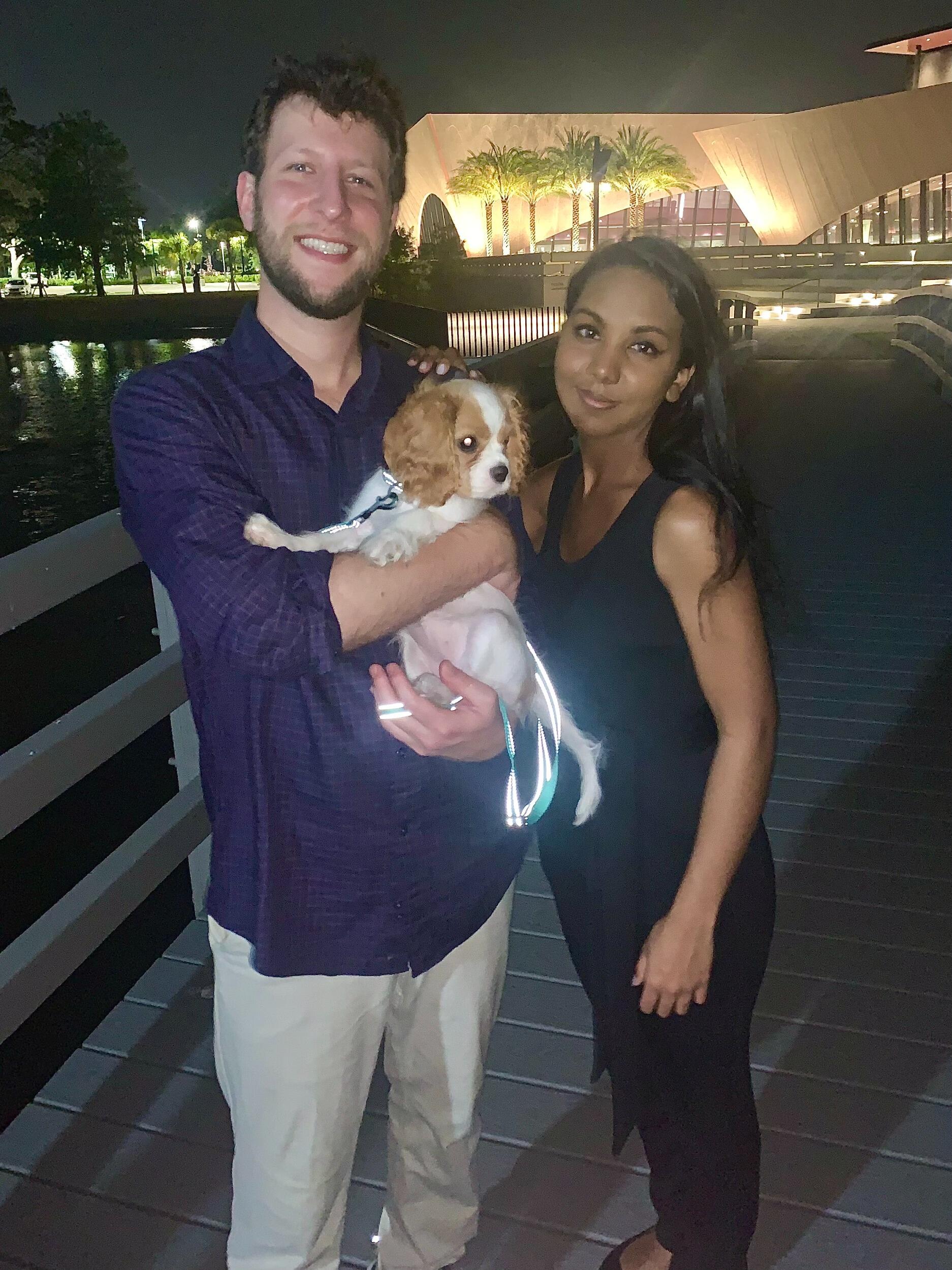 When Bunny joined the family, night walks around the lake became our favorite. Bunny loves to chase ducks and lizards! 