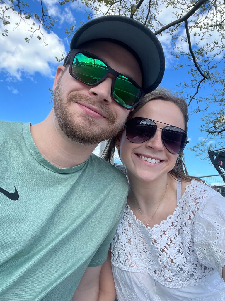 At Piers Park, almost one year before we got engaged there