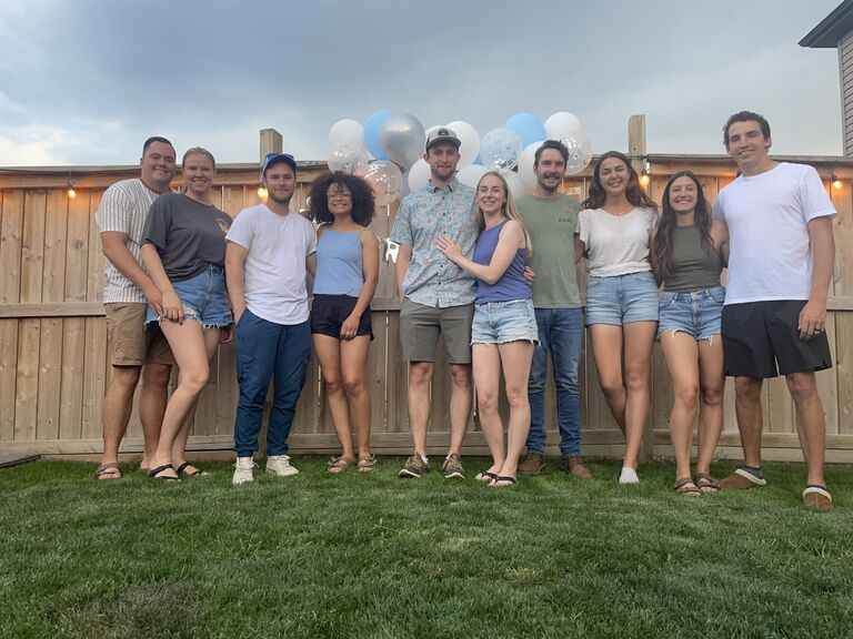 Our engagement party at Zoee and Russell's house!  