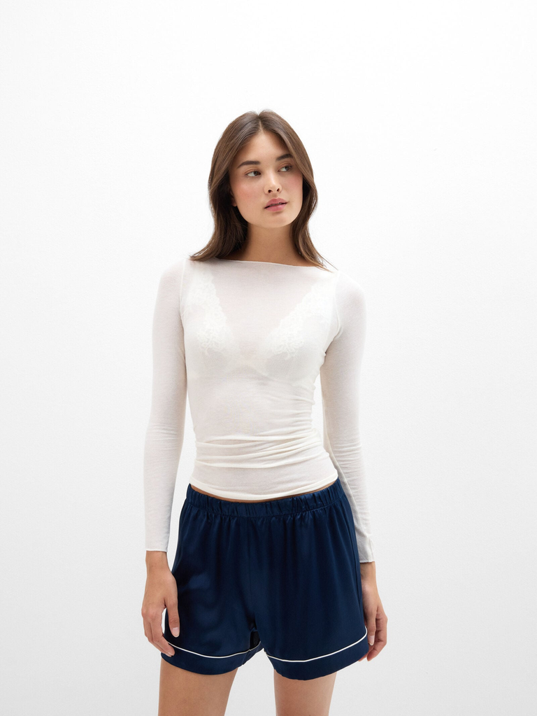 Intimissimi white cashmere long-sleeve top