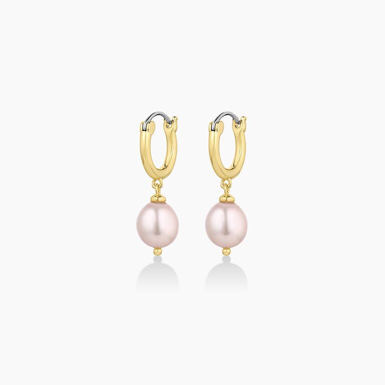 Pink pearl drop earrings