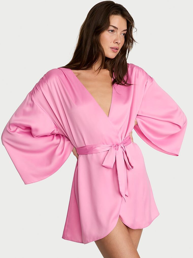 Victoria's Secret pink satin robe