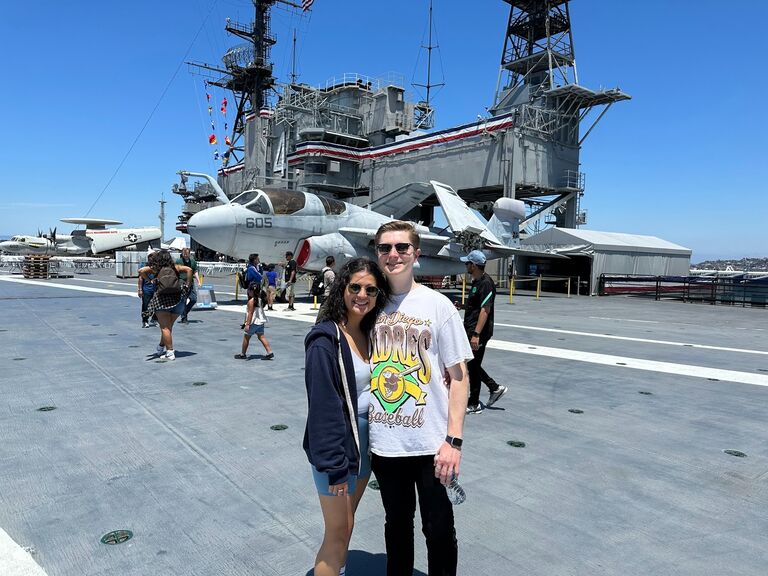 JT and Lucy aboard the USS Midway in San Diego, CA. 