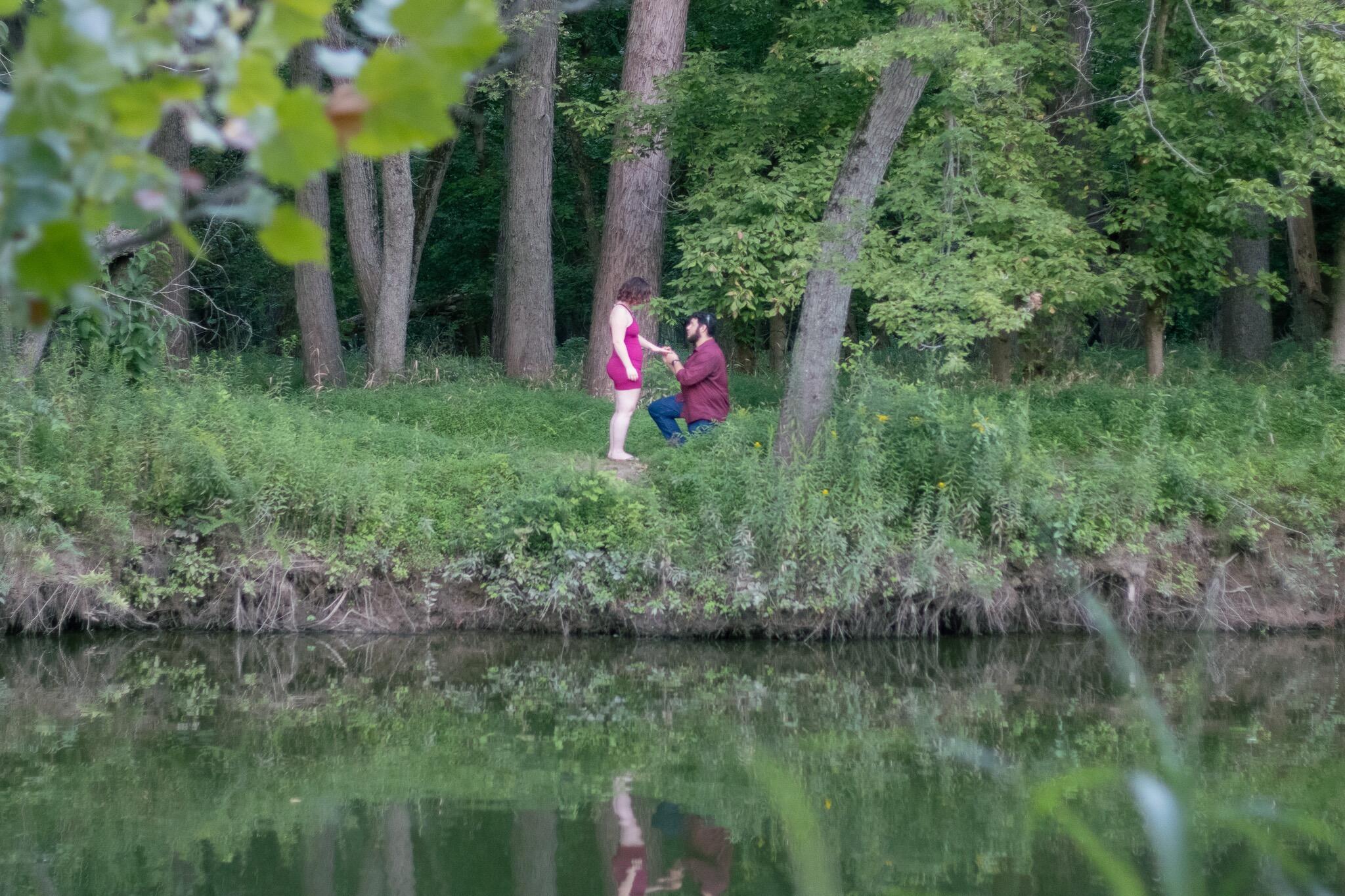 For their second anniversary Caleb planned a 36 hour date to celebrate. We watched movies, went to the zoo, ate at our favorite places and then went back to Creve Coeur Park to watch the sunset again. This time Caleb proposed in the middle of the trees where they first fell in love. 