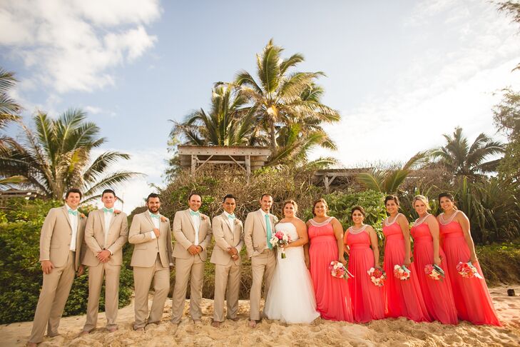 coral beach dress for wedding