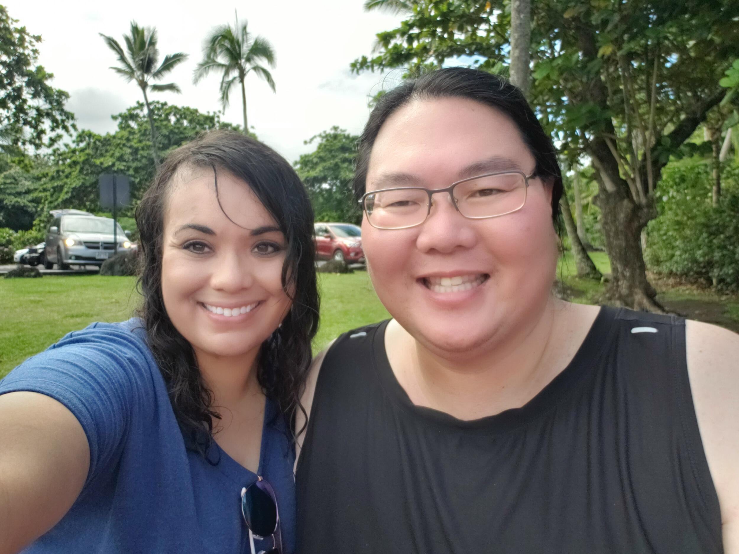 The couple loved their day spent traveling the Road to Hana.