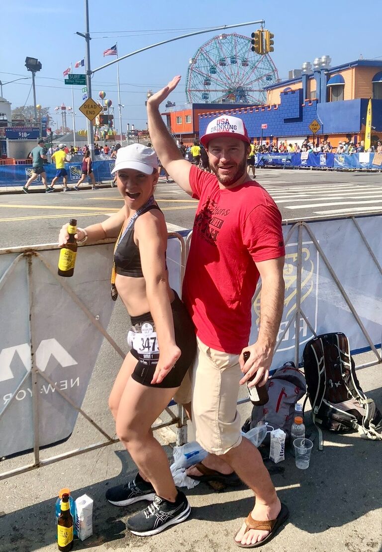 Big celebrations for a Brooklyn Half Marathon PR.