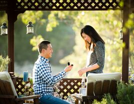 Outdoor gazebo marriage proposal